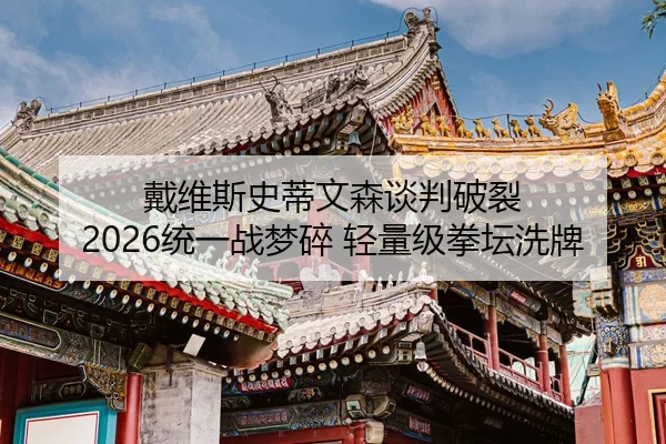 戴维斯史蒂文森谈判破裂 2026统一战梦碎 轻量级拳坛洗牌